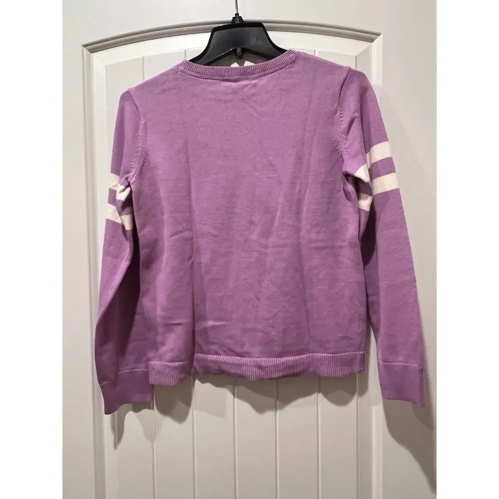 NWT❤️Gap Kids Relaxed purple star Cable-Knit Sweater szXXL(14-16)